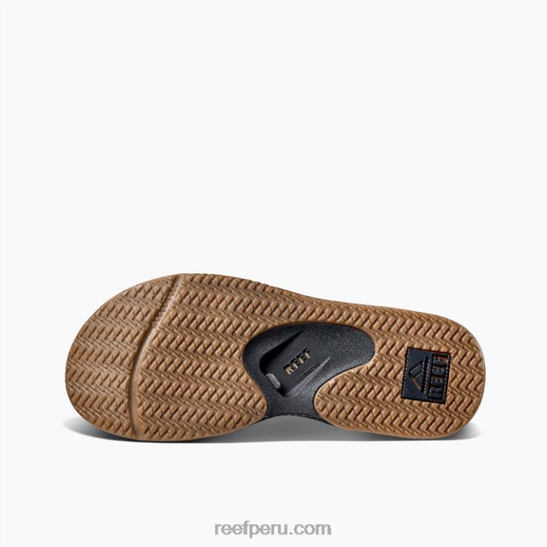 abanico de cuero baja marrón oscuro 0RZL2379 hombres Reef