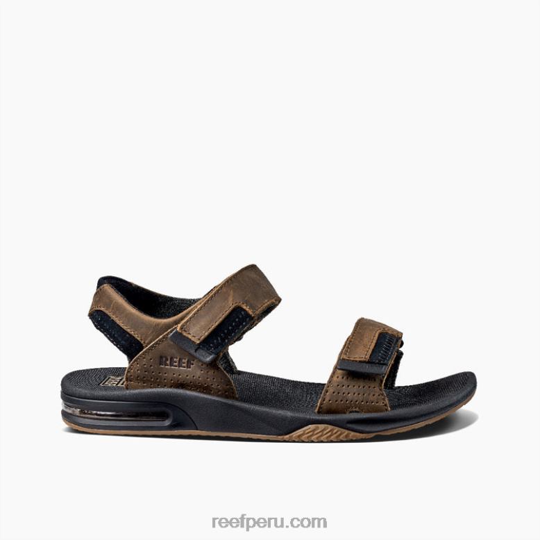 abanico de cuero baja marrón oscuro 0RZL2379 hombres Reef