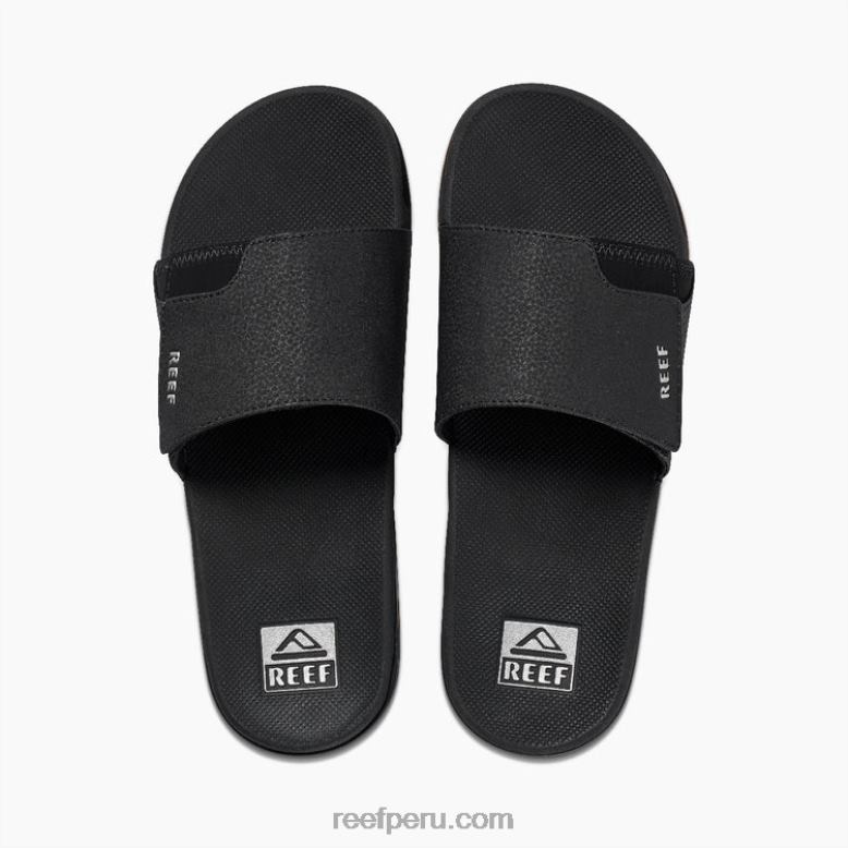tobogán de abanico negro/plata 0RZL2332 hombres Reef
