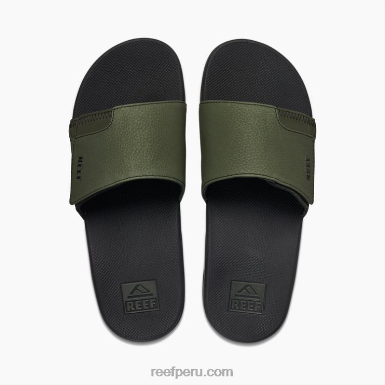 tobogán de abanico oliva oscuro 0RZL2355 hombres Reef