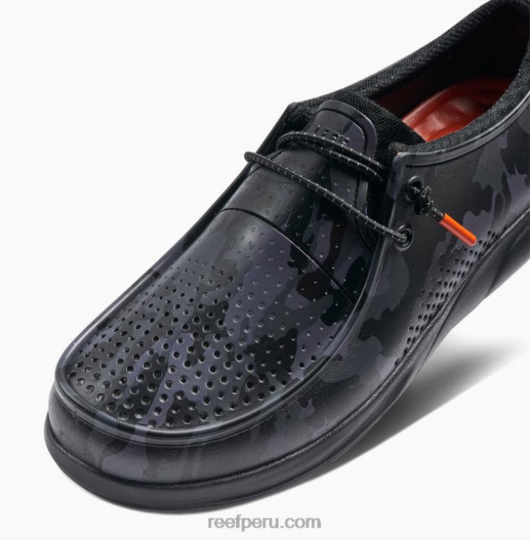 impresiones de la costa del agua camuflaje negro 0RZL2526 hombres Reef