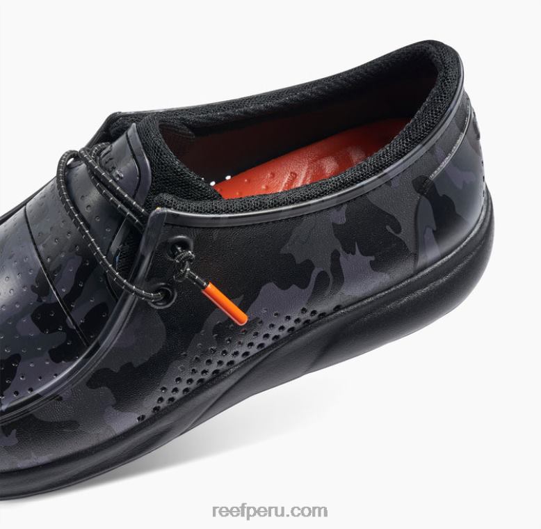 impresiones de la costa del agua camuflaje negro 0RZL2526 hombres Reef