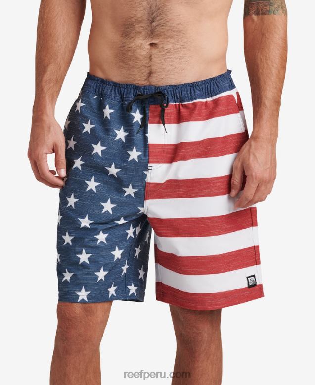 shorts de baño hancock 18" insignia azul 0RZL2680 hombres Reef