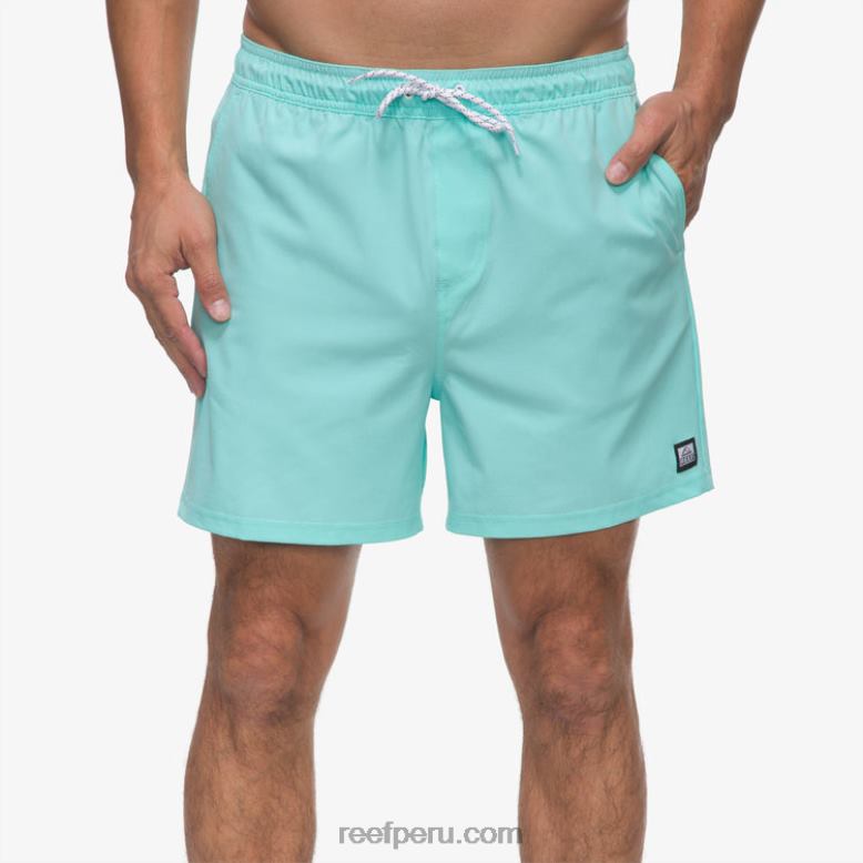 shorts de baño marzo cintura elástica 16" azul aruba 0RZL2689 hombres Reef