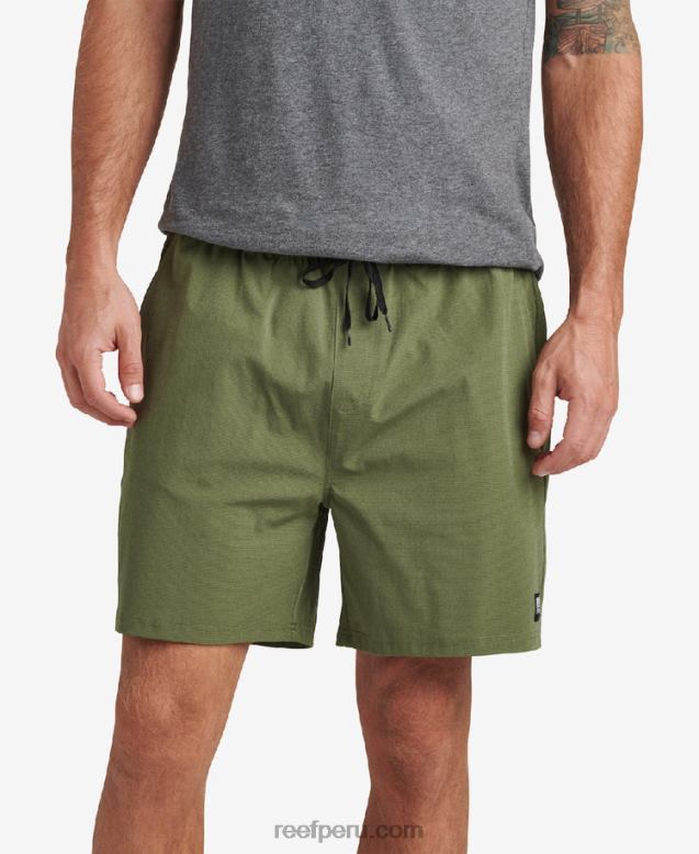 shorts de paseo con cintura elástica de 17" olivino 0RZL2714 hombres Reef