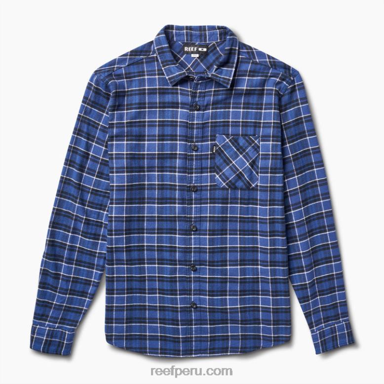 camisa de franela de manga larga kosma azul índigo 0RZL2650 hombres Reef