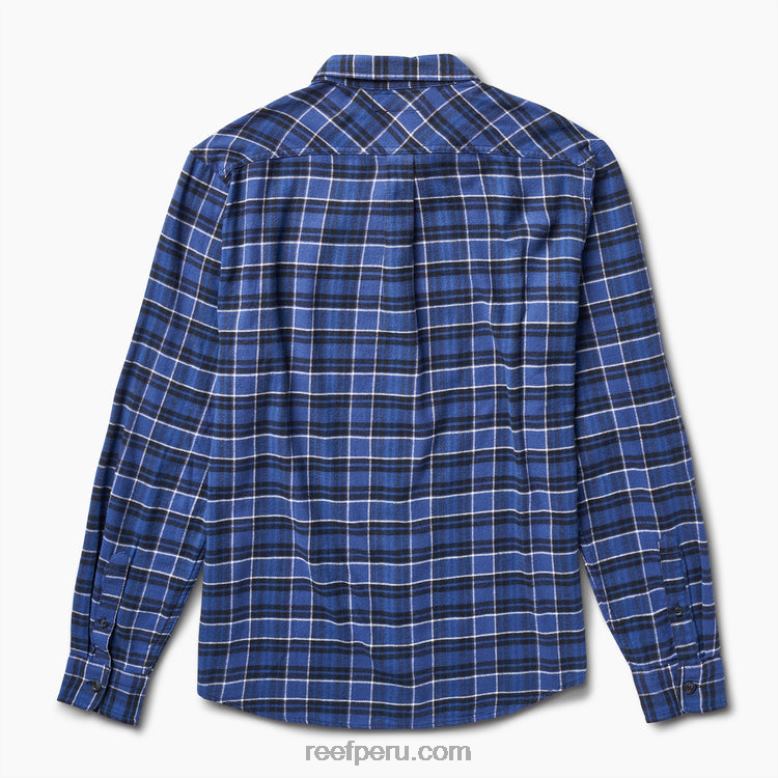 camisa de franela de manga larga kosma azul índigo 0RZL2650 hombres Reef