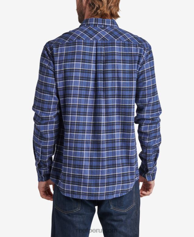 camisa de franela de manga larga kosma azul índigo 0RZL2650 hombres Reef