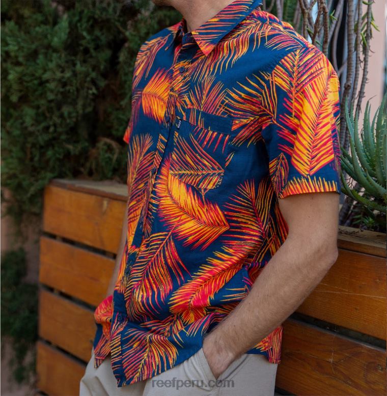 camisa de manga corta daintree hibisco 0RZL2634 hombres Reef