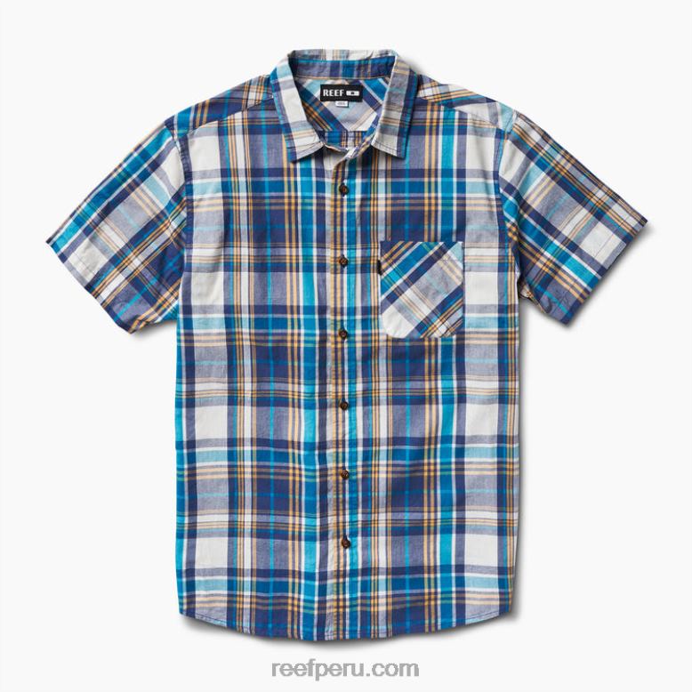 camisa de manga corta pardy azul índigo 0RZL2648 hombres Reef