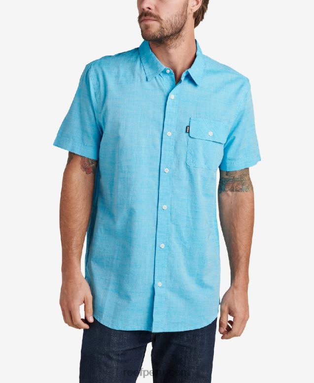 camisa de manga corta winfred azul claro de las estrellas 0RZL2643 hombres Reef