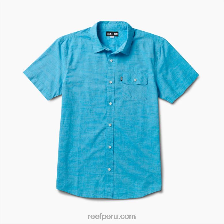 camisa de manga corta winfred azul claro de las estrellas 0RZL2643 hombres Reef