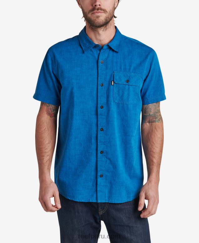camisa de manga corta winfred azul francés 0RZL2653 hombres Reef
