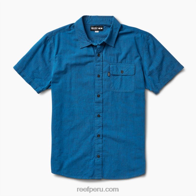 camisa de manga corta winfred azul francés 0RZL2653 hombres Reef