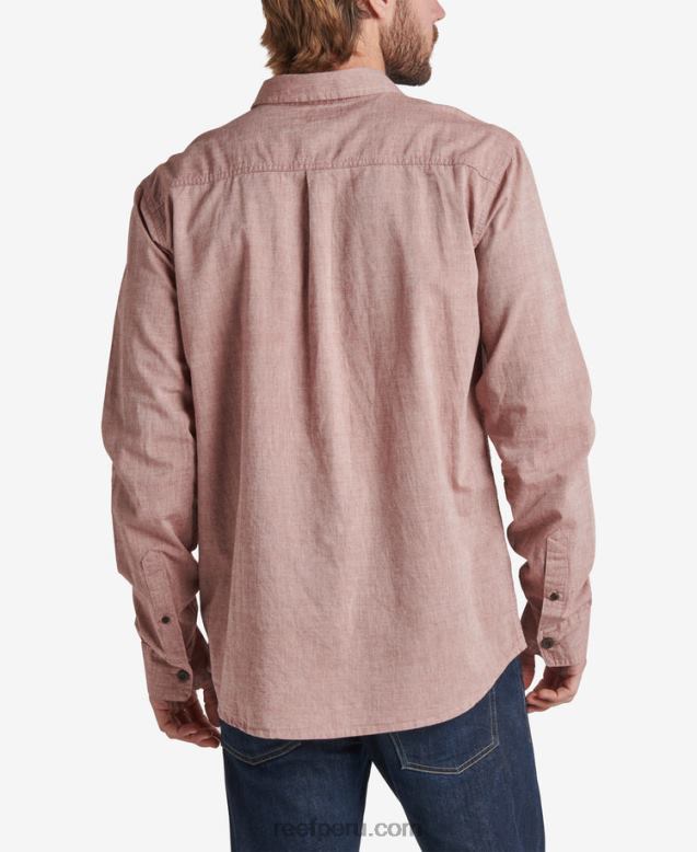 camisa de manga larga de estuardo caoba 0RZL2657 hombres Reef