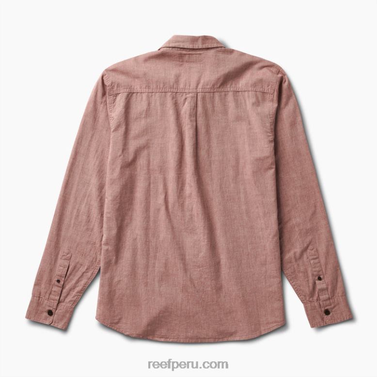 camisa de manga larga de estuardo caoba 0RZL2657 hombres Reef