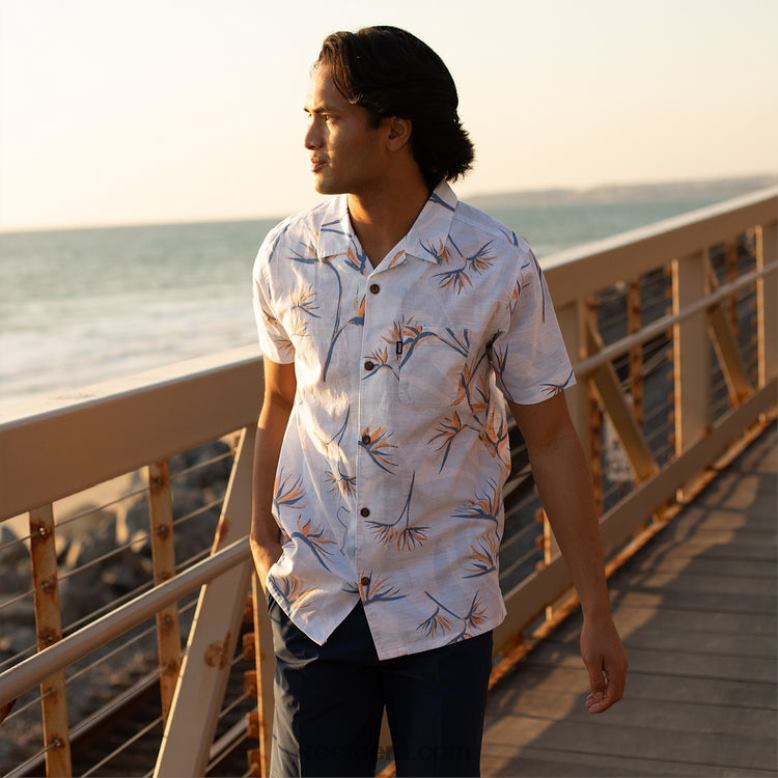 camisa farley manga corta blanco brillante 0RZL2647 hombres Reef