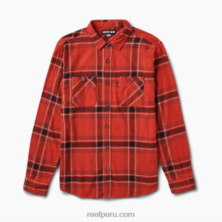 camisa tejida de franela vaughn ocre rojo 0RZL2661 hombres Reef