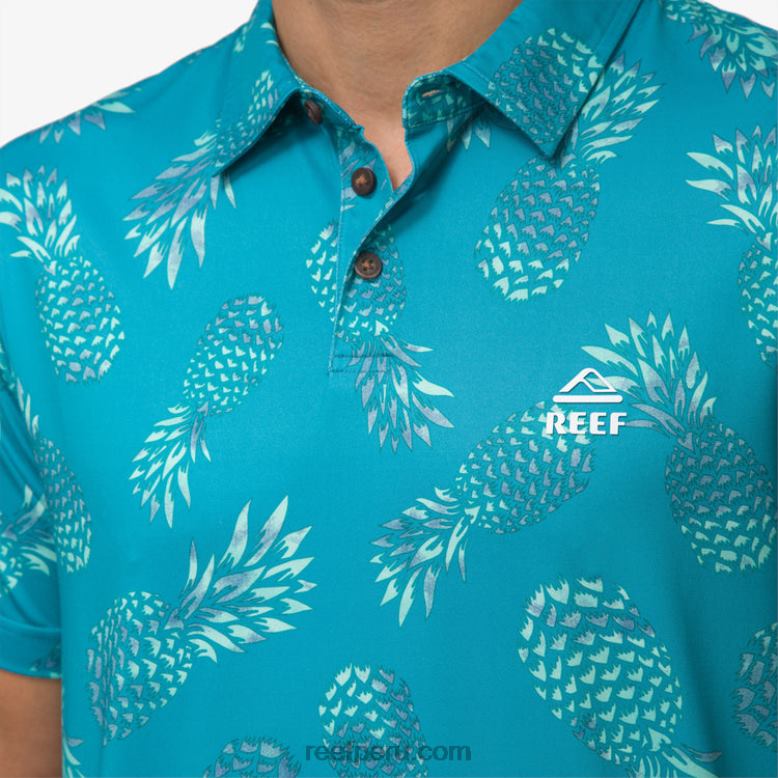 polo de manga corta con volante azulejo azul 0RZL2652 hombres Reef