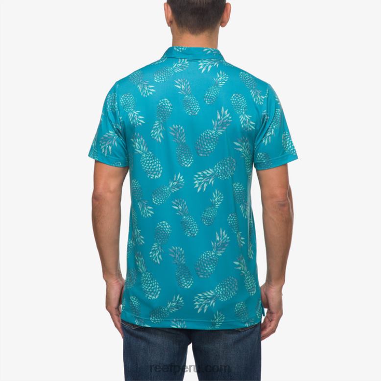 polo de manga corta con volante azulejo azul 0RZL2652 hombres Reef