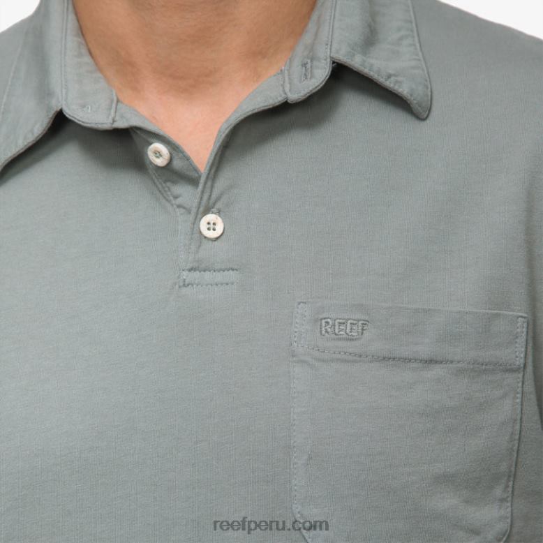 polo de manga corta walker verde chino 0RZL2637 hombres Reef