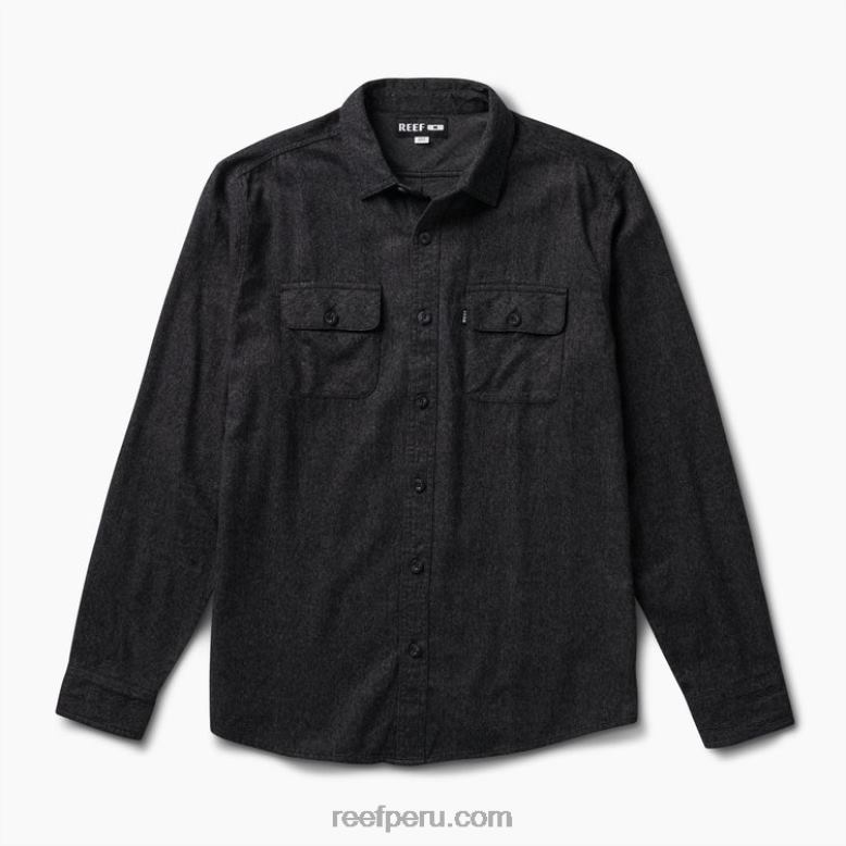 rask manga larga franela caviar 0RZL2666 hombres Reef