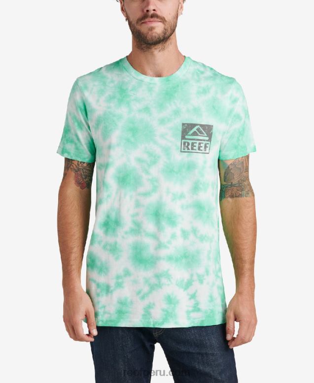 camiseta de manga corta con teñido anudado verde electrico 0RZL2618 hombres Reef