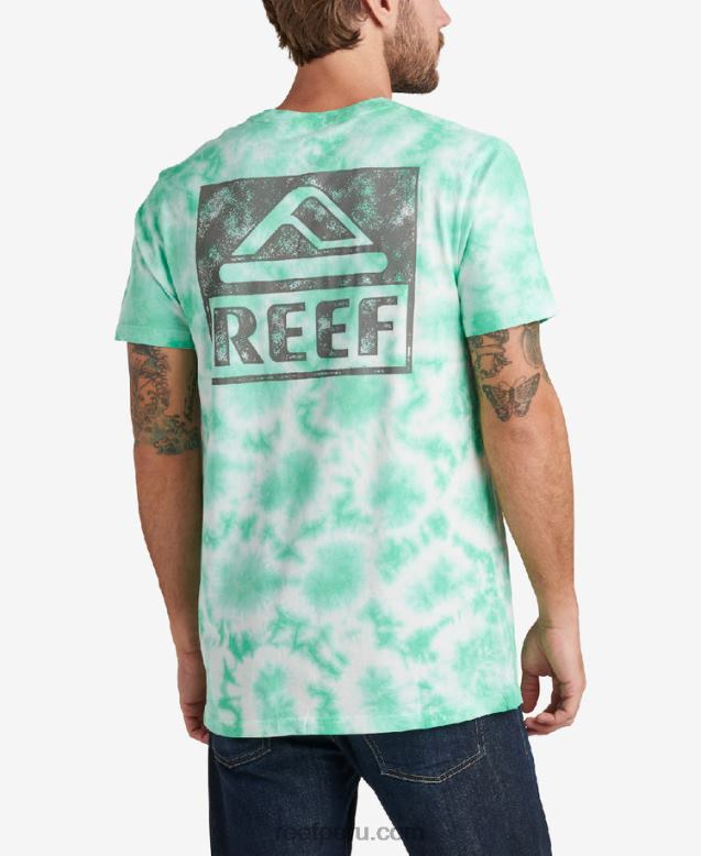 camiseta de manga corta con teñido anudado verde electrico 0RZL2618 hombres Reef