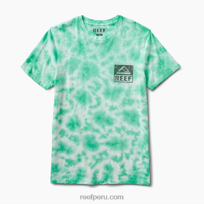 camiseta de manga corta con teñido anudado verde electrico 0RZL2618 hombres Reef