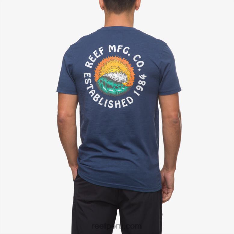 camiseta de manga corta de corte insignia azul 0RZL2556 hombres Reef