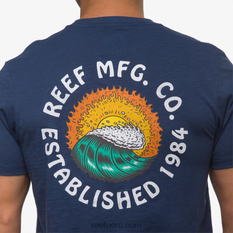 camiseta de manga corta de corte insignia azul 0RZL2556 hombres Reef