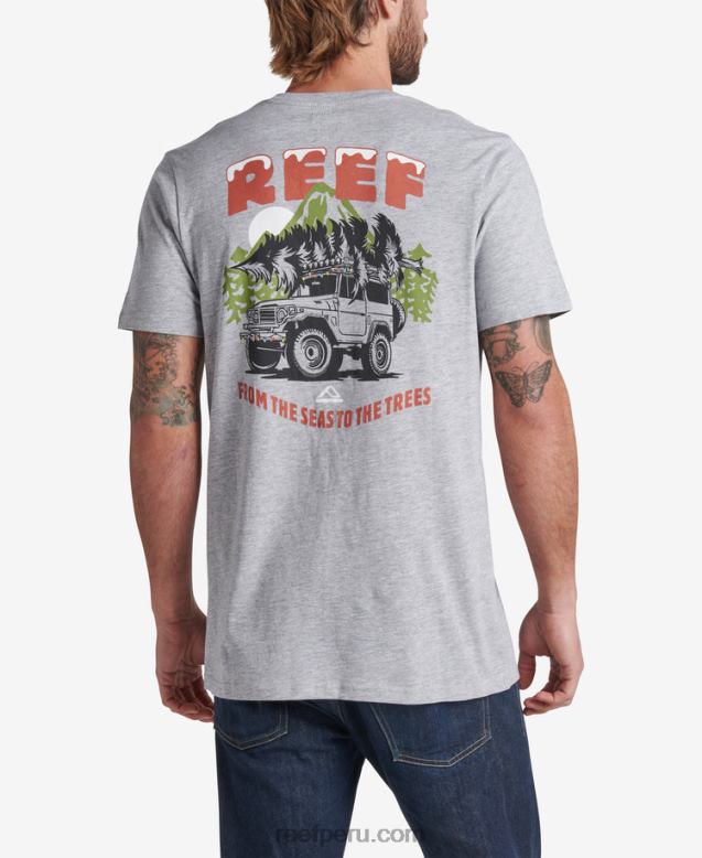 camiseta de manga corta de madera cuero gris 0RZL2587 hombres Reef