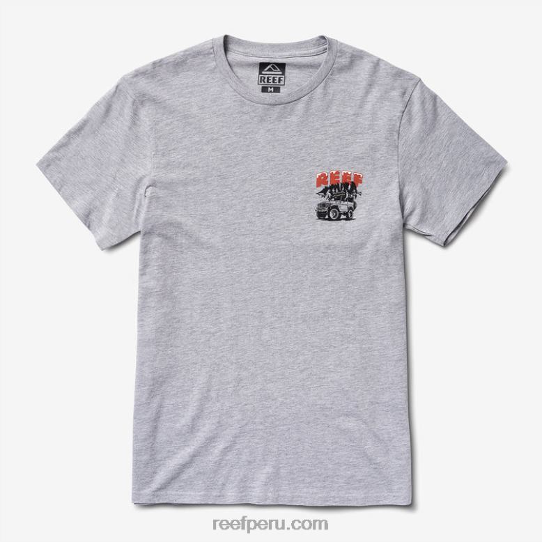 camiseta de manga corta de madera cuero gris 0RZL2587 hombres Reef
