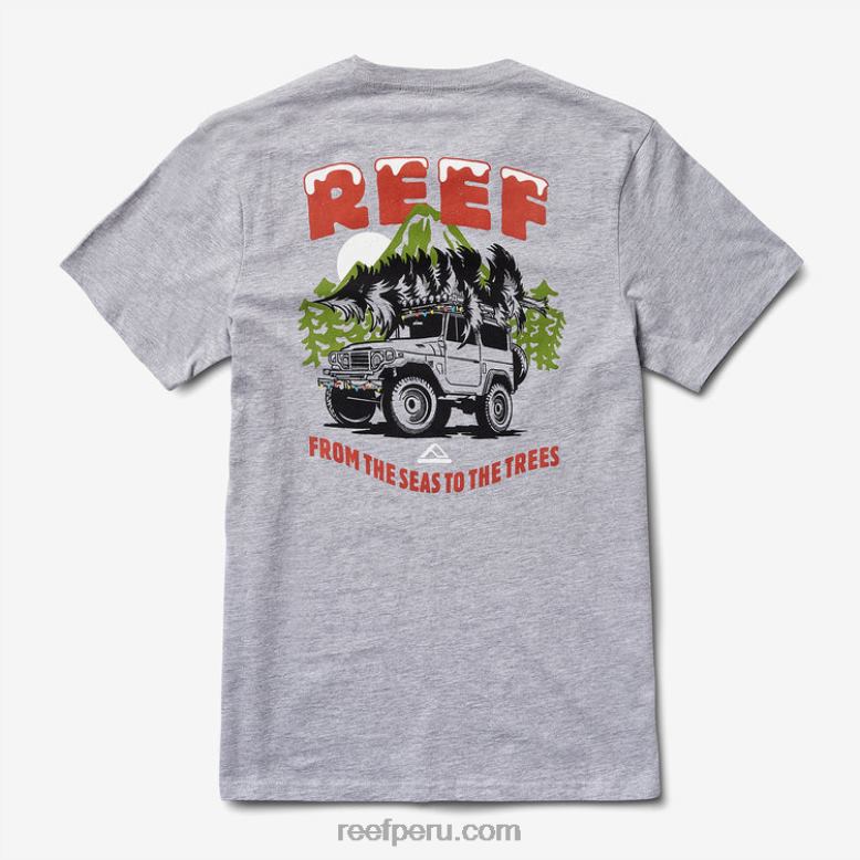 camiseta de manga corta de madera cuero gris 0RZL2587 hombres Reef