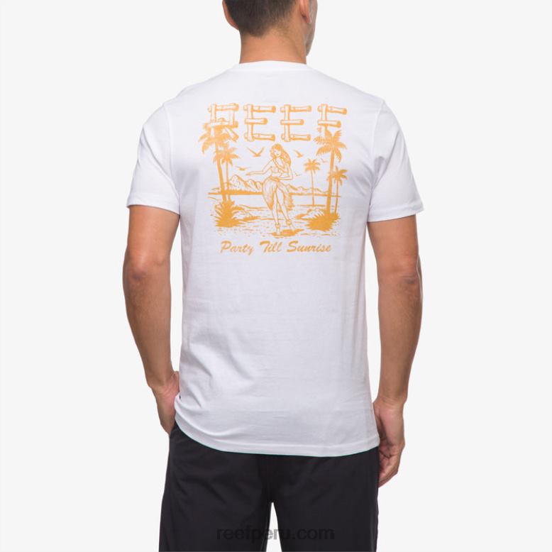camiseta de manga corta de niña de la isla blanco brillante 0RZL2559 hombres Reef