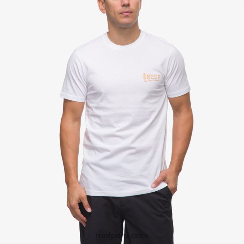 camiseta de manga corta de niña de la isla blanco brillante 0RZL2559 hombres Reef