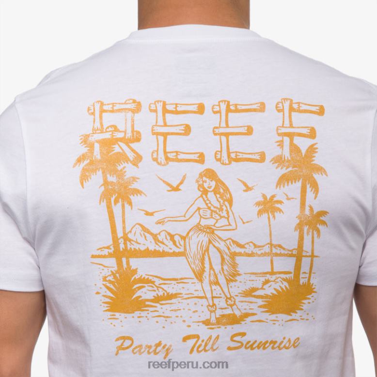 camiseta de manga corta de niña de la isla blanco brillante 0RZL2559 hombres Reef