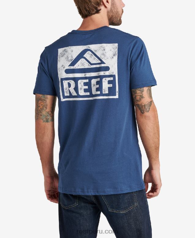 camiseta de manga corta insignias azules 0RZL2554 hombres Reef