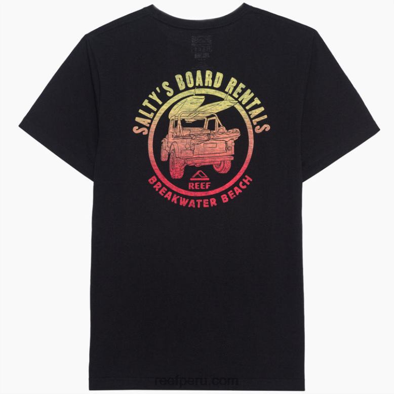 camiseta de manga corta reciclo salado negro 0RZL2592 hombres Reef