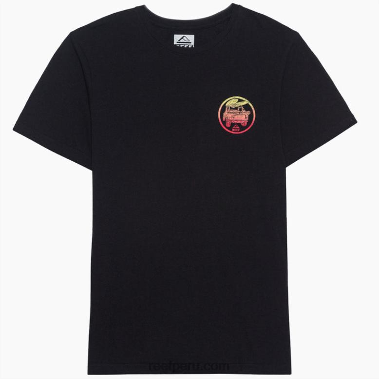 camiseta de manga corta reciclo salado negro 0RZL2592 hombres Reef