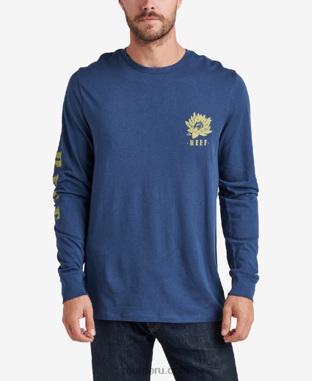 camiseta de manga larga azul insignia azul 0RZL2616 hombres Reef