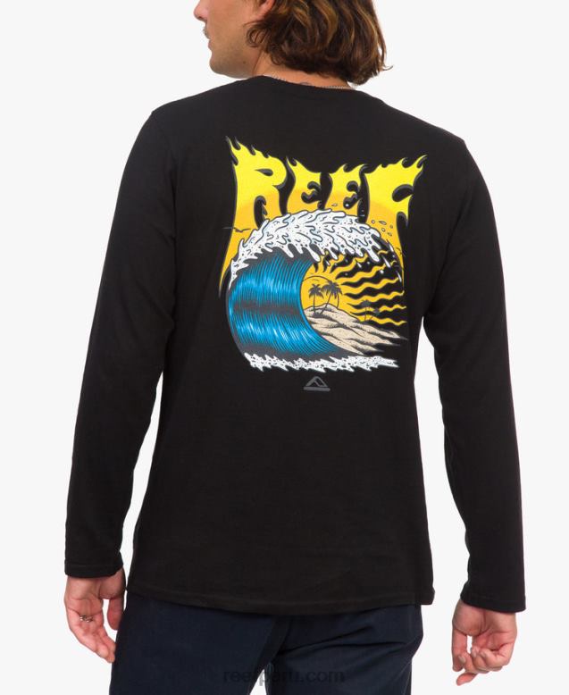 camiseta de manga larga carson recyclo negro 0RZL2589 hombres Reef