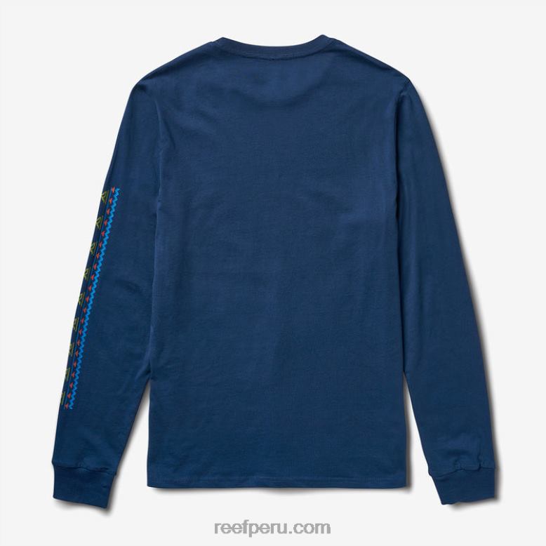 camiseta de manga larga con animal fiestero insignias azules 0RZL2595 hombres Reef