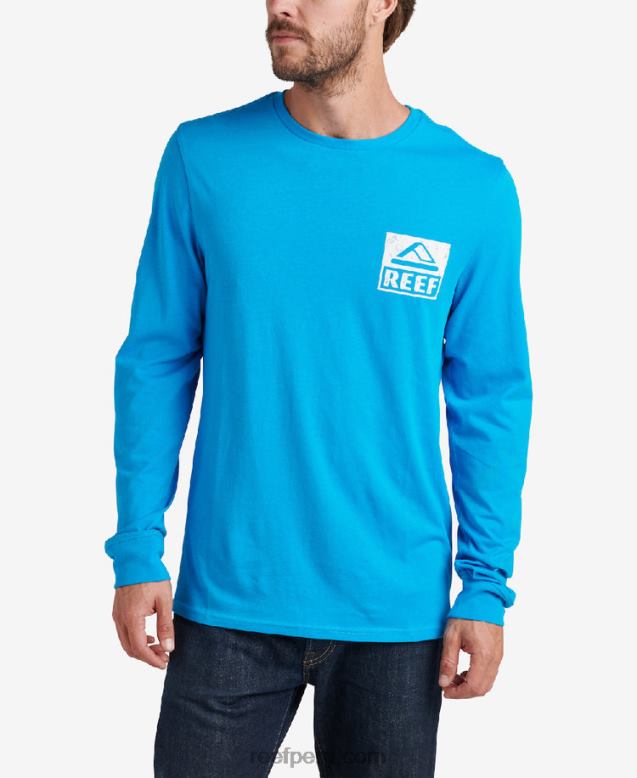 camiseta de manga larga con gráfico de wellie océano hawaiano 0RZL2603 hombres Reef