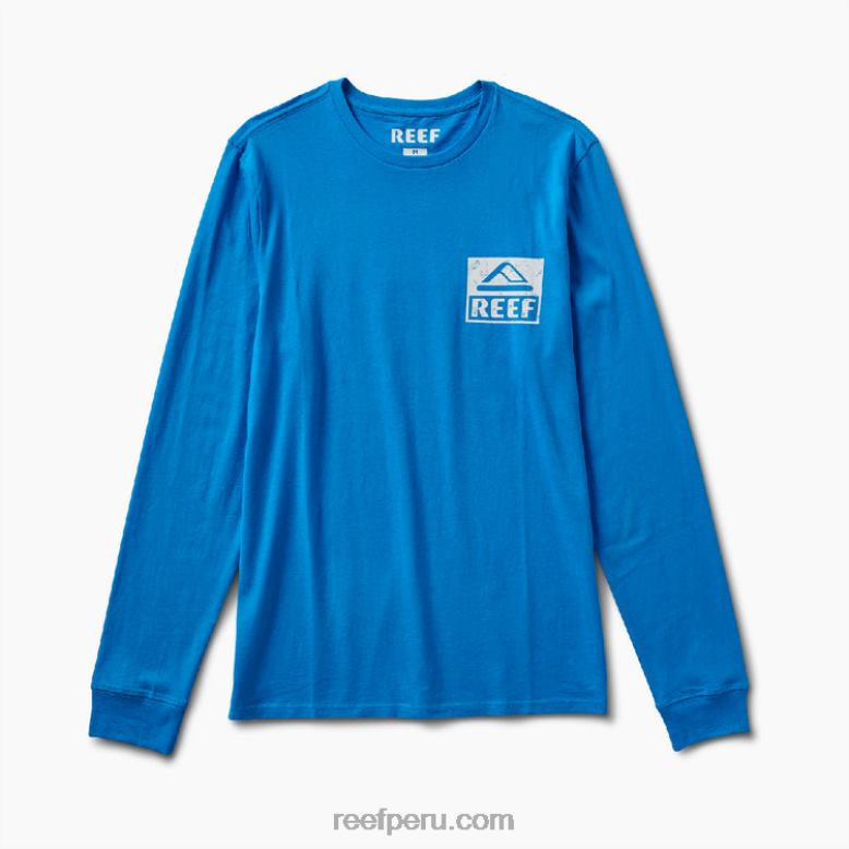 camiseta de manga larga con gráfico de wellie océano hawaiano 0RZL2603 hombres Reef