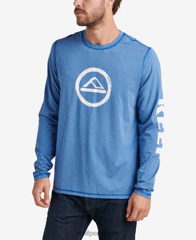 camiseta de protección contra erupciones de manga larga yuna azul lapislázuli 0RZL2602 hombres Reef