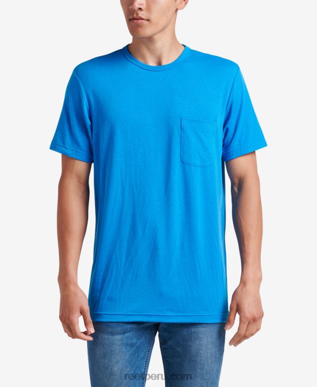 camiseta smith de punto con bolsillo y manga corta azul francés 0RZL2598 hombres Reef
