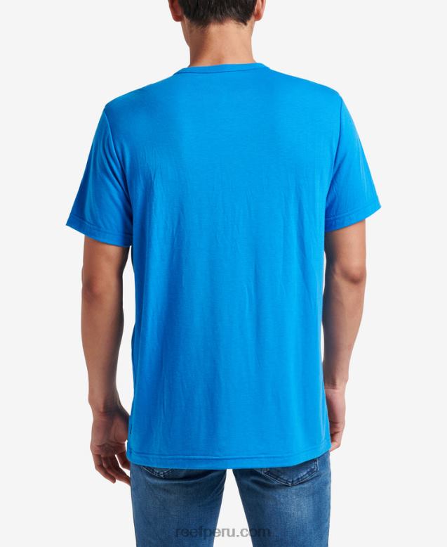 camiseta smith de punto con bolsillo y manga corta azul francés 0RZL2598 hombres Reef