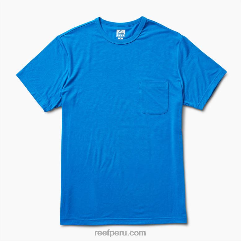 camiseta smith de punto con bolsillo y manga corta azul francés 0RZL2598 hombres Reef