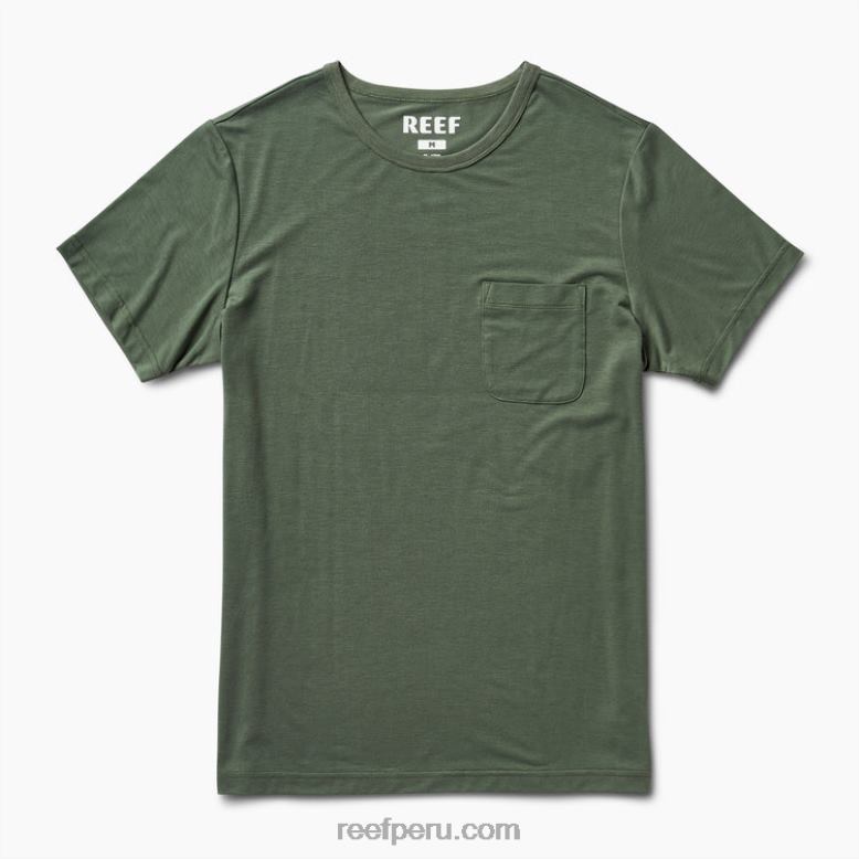 camiseta smith de punto con bolsillo y manga corta tomillo verde 0RZL2588 hombres Reef